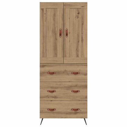 Vysoký Bufet Artisanový Dub 69,5 X 34 X 180 Cm Kompozitní Dřevo