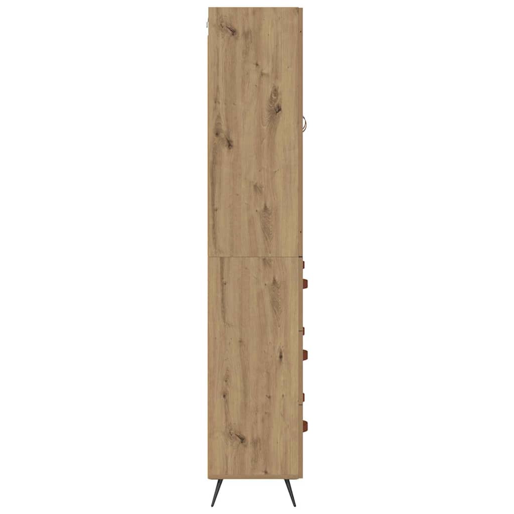 Vysoký Bufet Artisanový Dub 69,5 X 34 X 180 Cm Kompozitní Dřevo
