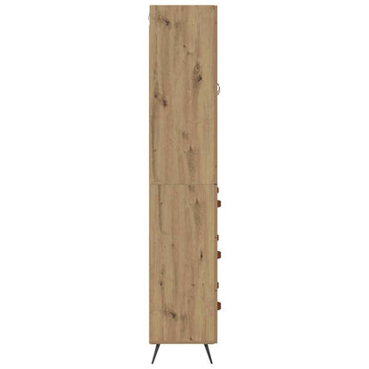 Vysoký Bufet Artisanový Dub 69,5 X 34 X 180 Cm Kompozitní Dřevo