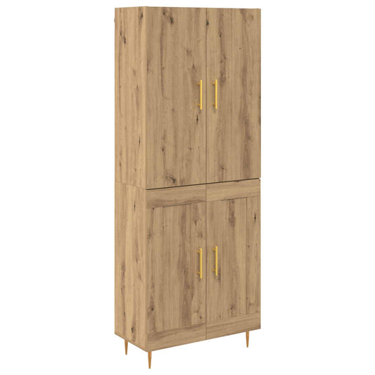 Vysoký Bufet Artisanový Dub 69,5 X 34 X 180 Cm Kompozitní Dřevo