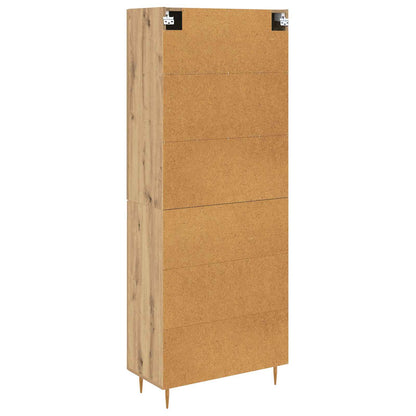 Vysoký Bufet Artisanový Dub 69,5 X 34 X 180 Cm Kompozitní Dřevo