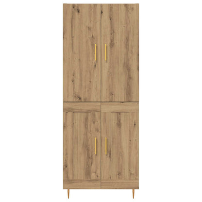 Vysoký Bufet Artisanový Dub 69,5 X 34 X 180 Cm Kompozitní Dřevo