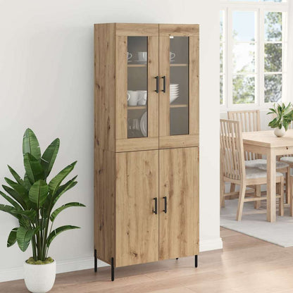 Vysoký Bufet Artisanový Dub 69,5 X 34 X 180 Cm Kompozitní Dřevo