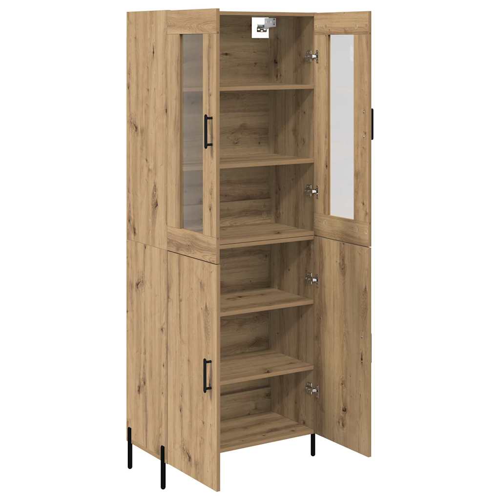 Vysoký Bufet Artisanový Dub 69,5 X 34 X 180 Cm Kompozitní Dřevo