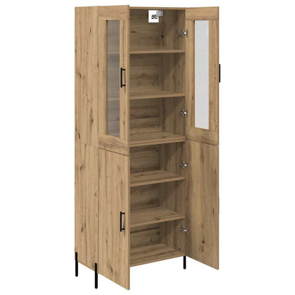 Vysoký Bufet Artisanový Dub 69,5 X 34 X 180 Cm Kompozitní Dřevo