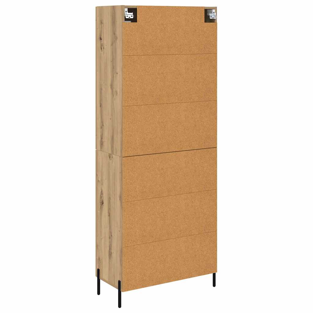 Vysoký Bufet Artisanový Dub 69,5 X 34 X 180 Cm Kompozitní Dřevo