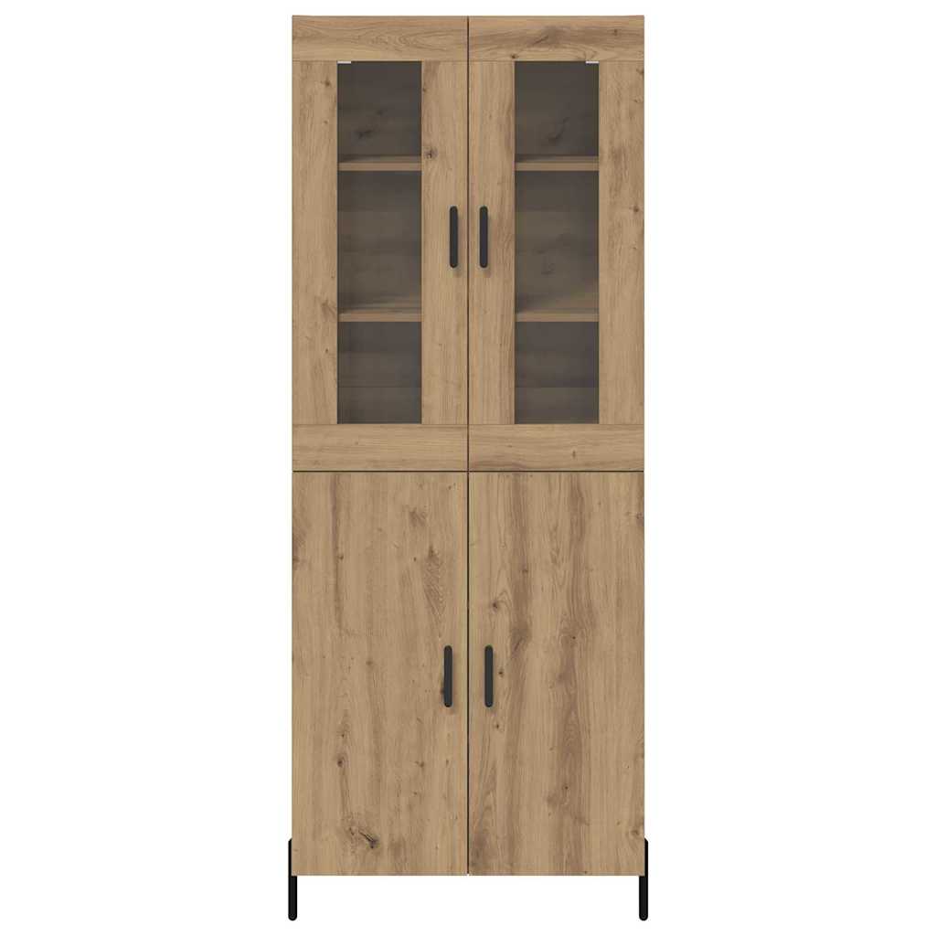 Vysoký Bufet Artisanový Dub 69,5 X 34 X 180 Cm Kompozitní Dřevo