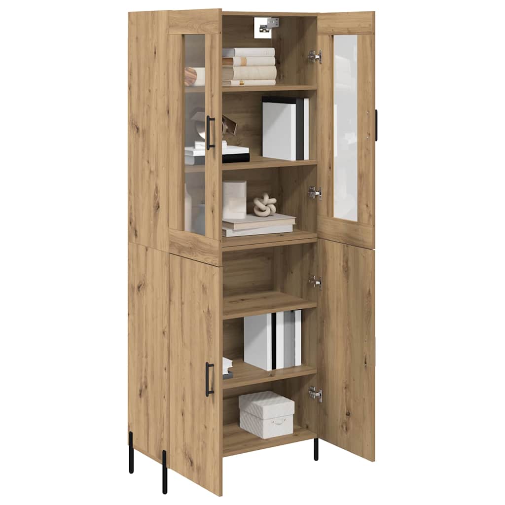 Vysoký Bufet Artisanový Dub 69,5 X 34 X 180 Cm Kompozitní Dřevo