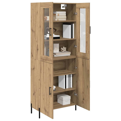 Vysoký Bufet Artisanový Dub 69,5 X 34 X 180 Cm Kompozitní Dřevo