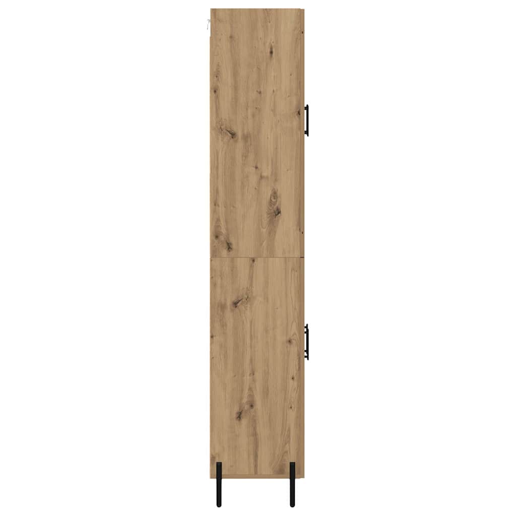 Vysoký Bufet Artisanový Dub 69,5 X 34 X 180 Cm Kompozitní Dřevo