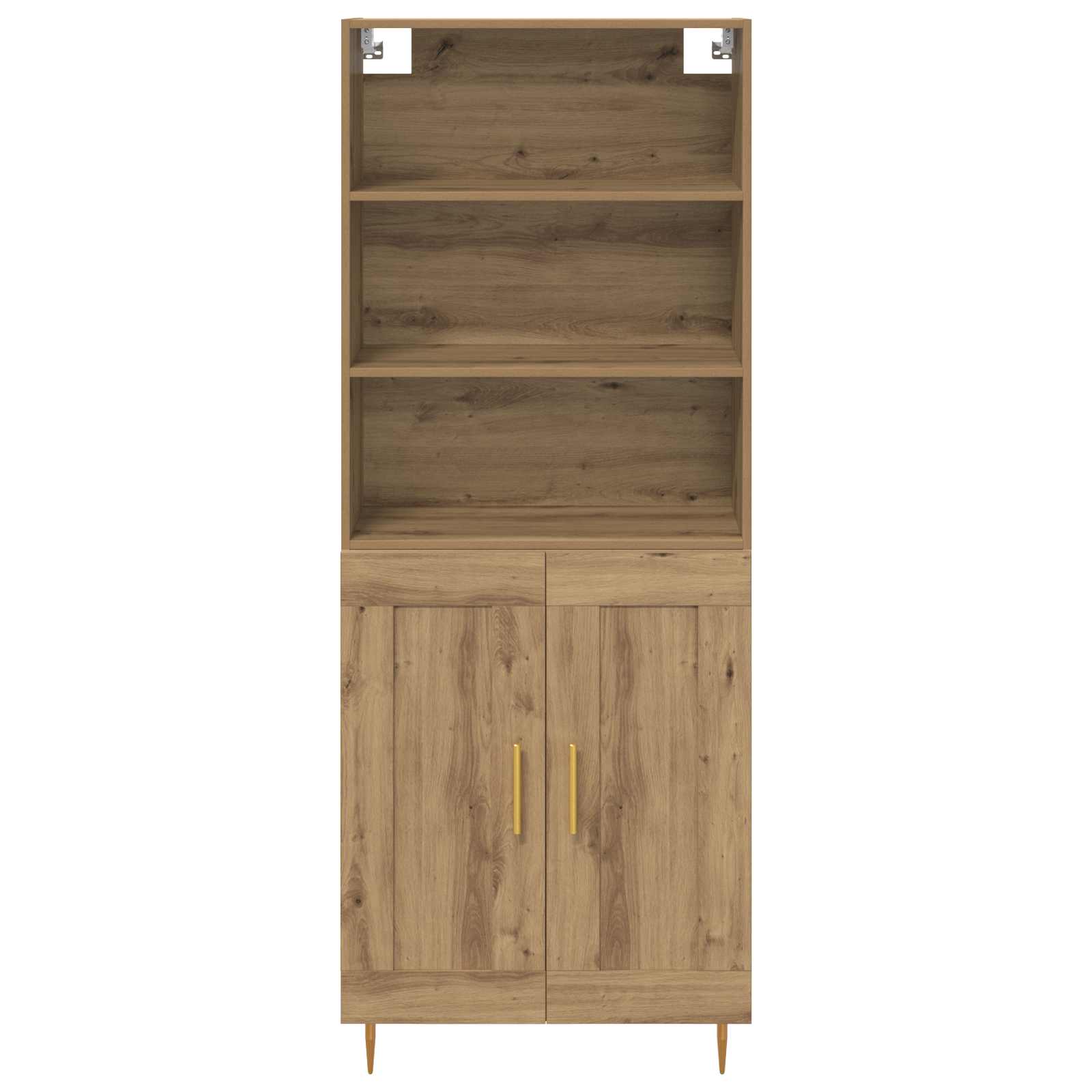 Vysoký Bufet Artisanový Dub 69,5 X 34 X 180 Cm Kompozitní Dřevo