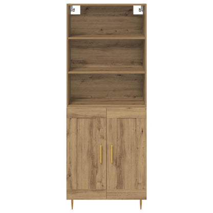 Vysoký Bufet Artisanový Dub 69,5 X 34 X 180 Cm Kompozitní Dřevo