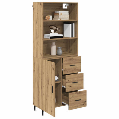 Vysoký Bufet 2 Ks Artisanový Dub 69,5 X 32,5 X 180 Cm