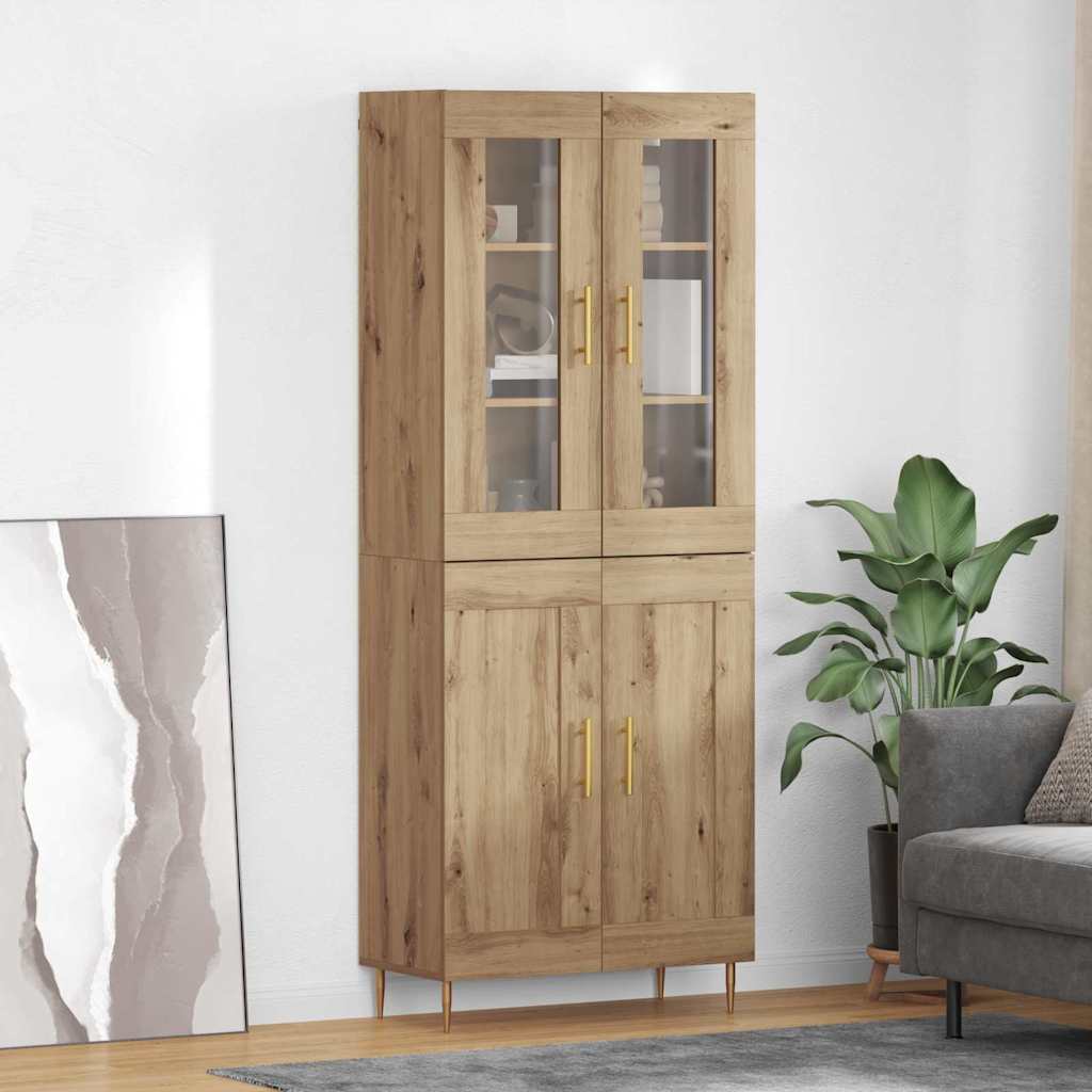 Vysoký Bufet 2 Ks Artisanový Dub 69,5 X 34 X 180 Cm