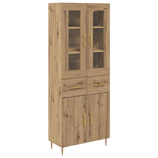 Vysoký Bufet 2 Ks Artisanový Dub 69,5 X 34 X 180 Cm