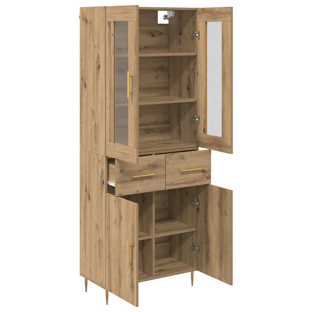 Vysoký Bufet 2 Ks Artisanový Dub 69,5 X 34 X 180 Cm
