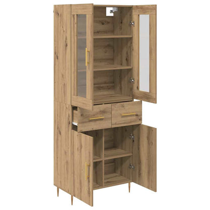 Vysoký Bufet 2 Ks Artisanový Dub 69,5 X 34 X 180 Cm