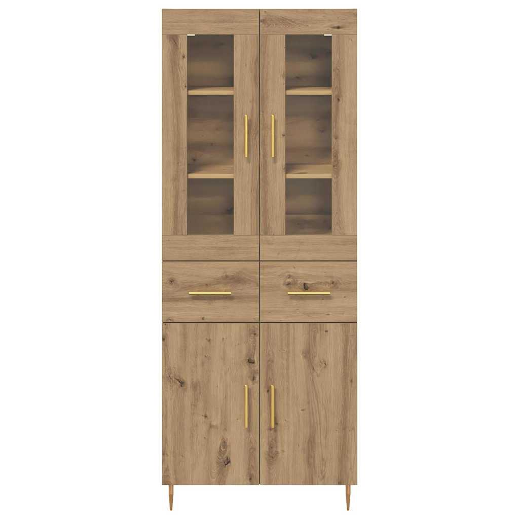 Vysoký Bufet 2 Ks Artisanový Dub 69,5 X 34 X 180 Cm