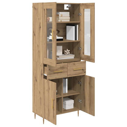 Vysoký Bufet 2 Ks Artisanový Dub 69,5 X 34 X 180 Cm