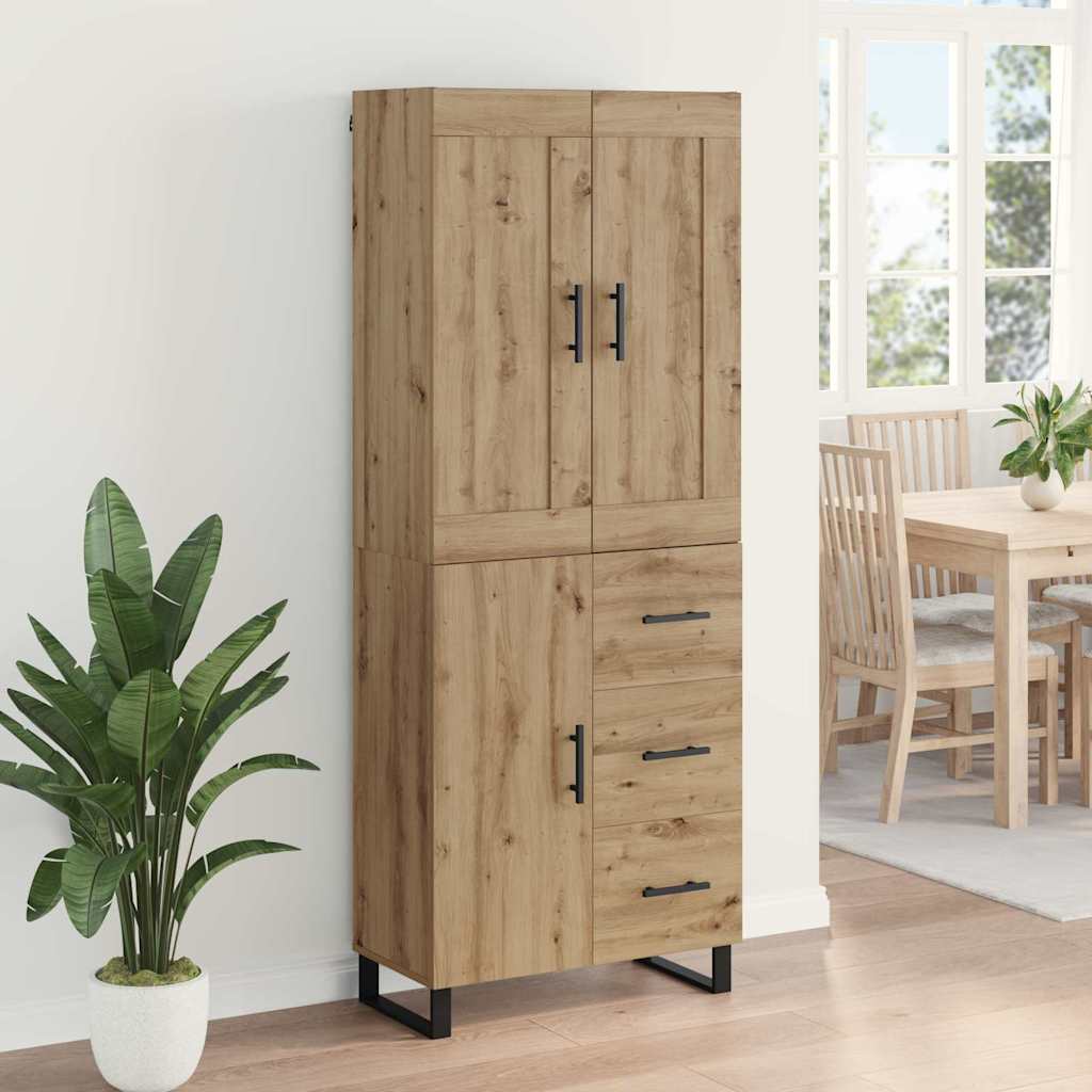 Vysoký Bufet 2 Ks Artisanový Dub 69,5 X 34 X 180 Cm