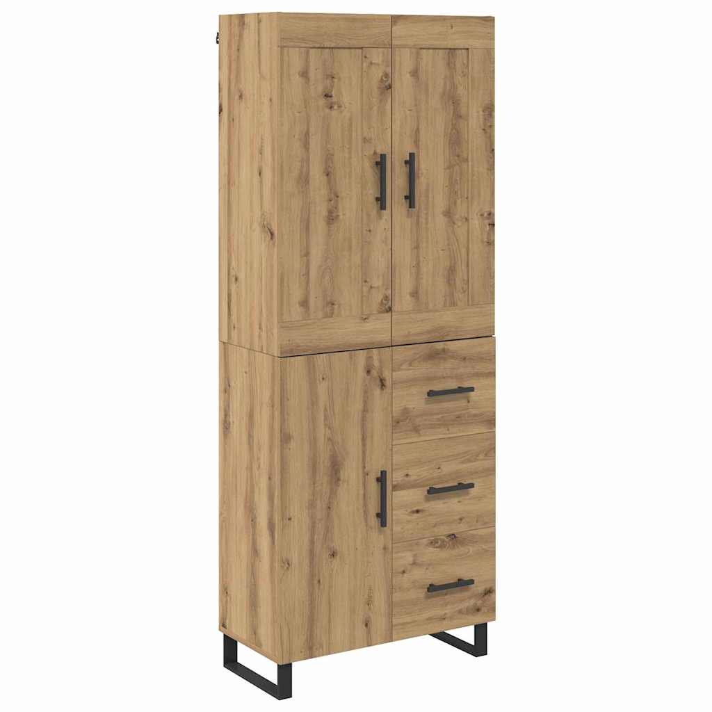 Vysoký Bufet 2 Ks Artisanový Dub 69,5 X 34 X 180 Cm
