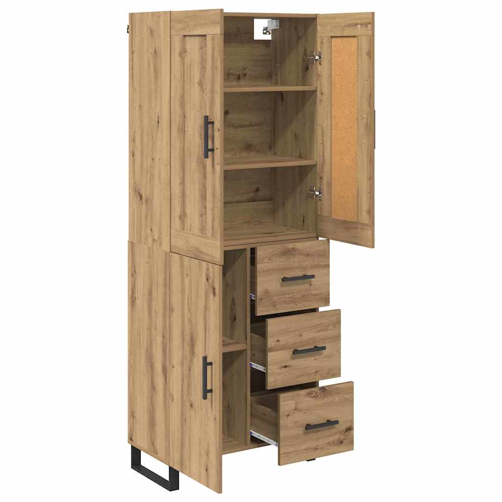 Vysoký Bufet 2 Ks Artisanový Dub 69,5 X 34 X 180 Cm