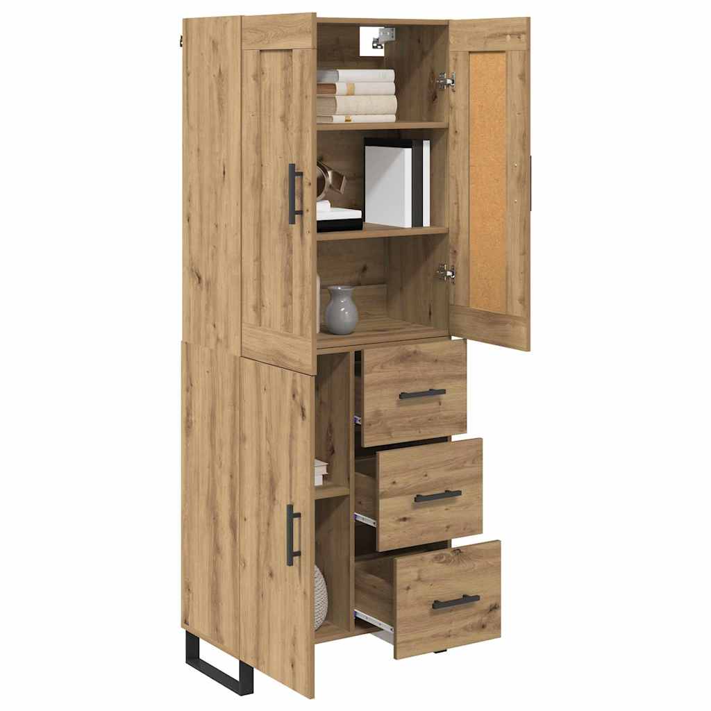 Vysoký Bufet 2 Ks Artisanový Dub 69,5 X 34 X 180 Cm