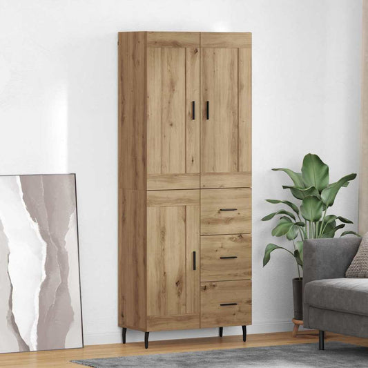 Vysoký Bufet 2 Ks Artisanový Dub 69,5 X 34 X 180 Cm