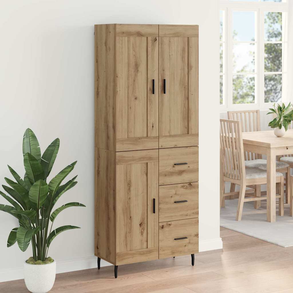 Vysoký Bufet 2 Ks Artisanový Dub 69,5 X 34 X 180 Cm