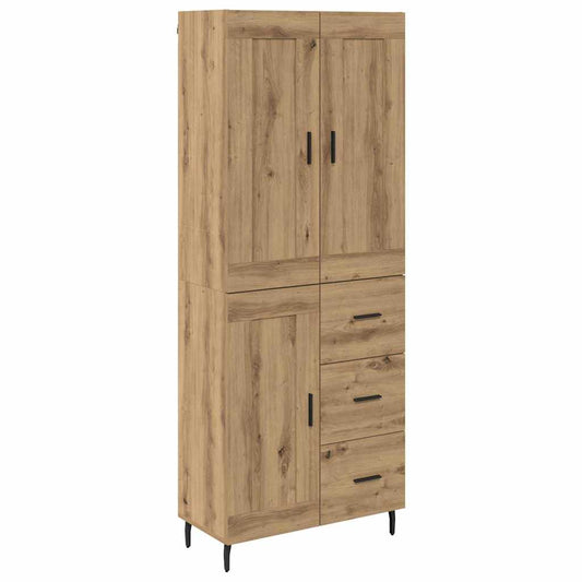 Vysoký Bufet 2 Ks Artisanový Dub 69,5 X 34 X 180 Cm