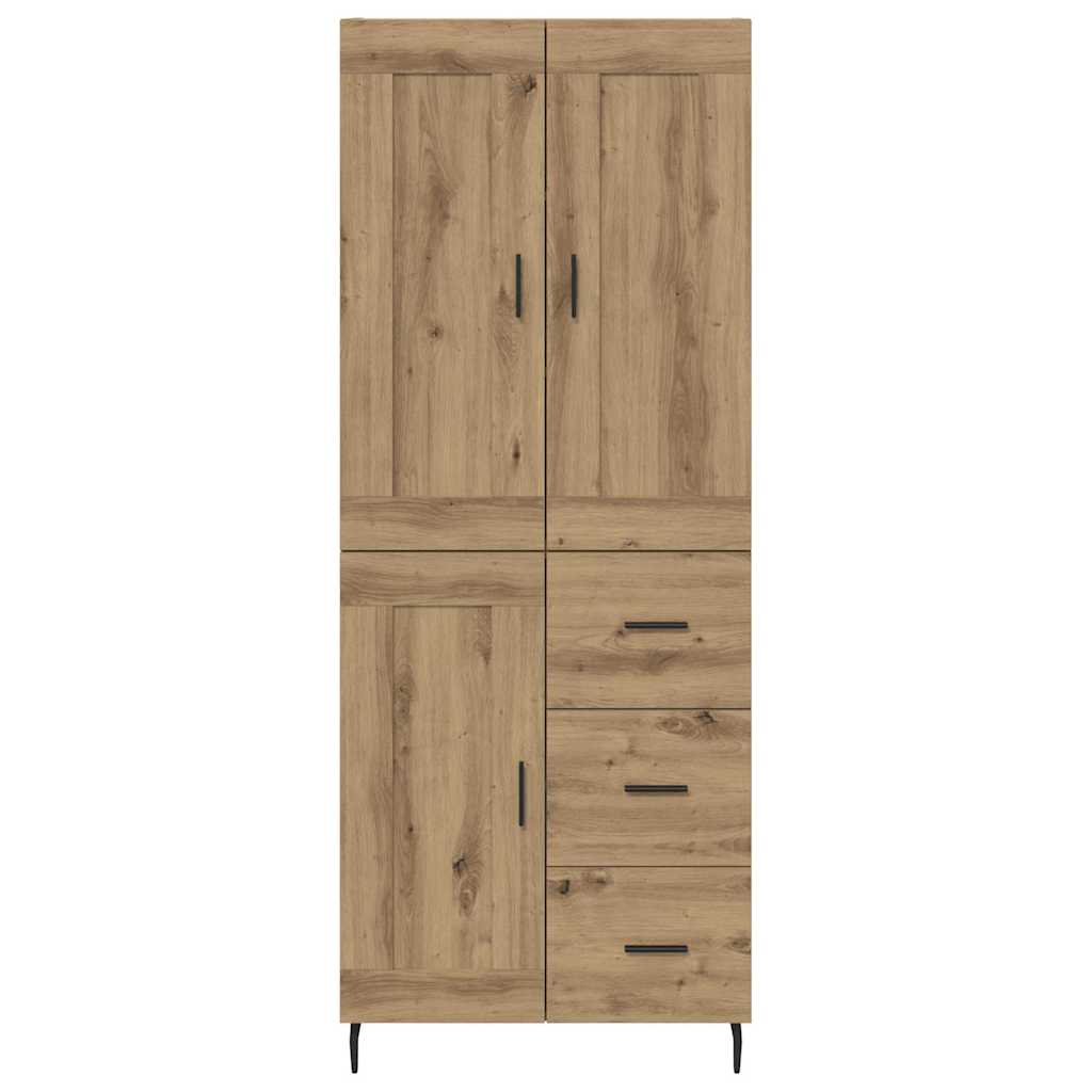 Vysoký Bufet 2 Ks Artisanový Dub 69,5 X 34 X 180 Cm