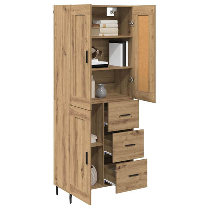 Vysoký Bufet 2 Ks Artisanový Dub 69,5 X 34 X 180 Cm