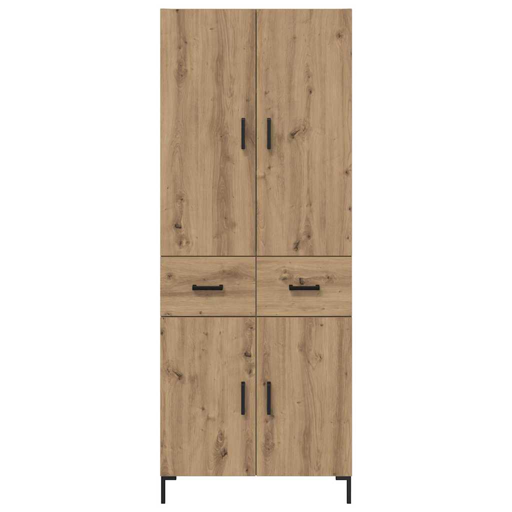 Vysoký Bufet Artisanový Dub 69,5 X 34 X 180 Cm Kompozitní Dřevo