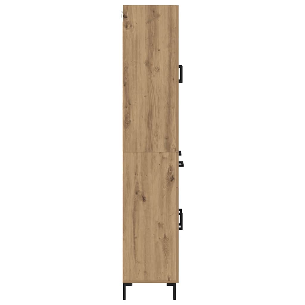 Vysoký Bufet Artisanový Dub 69,5 X 34 X 180 Cm Kompozitní Dřevo
