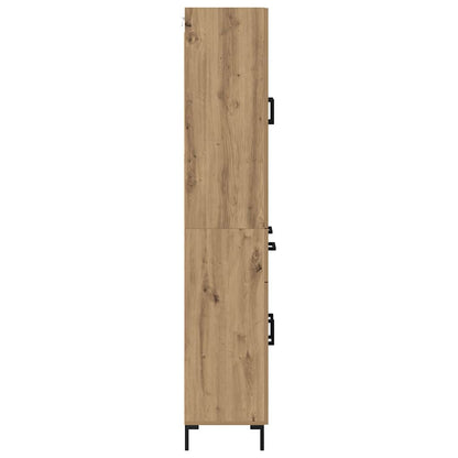 Vysoký Bufet Artisanový Dub 69,5 X 34 X 180 Cm Kompozitní Dřevo