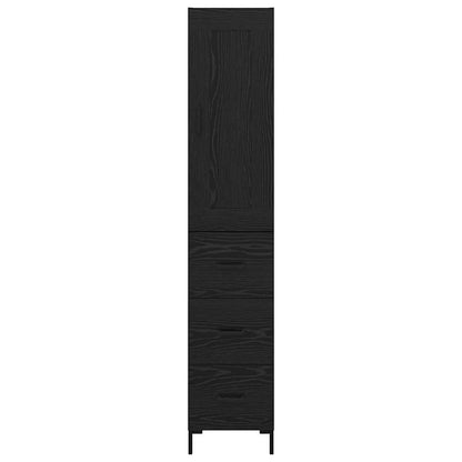 Vysoký Bufet Černý Dub 34,5 X 34 X 180 Cm Kompozitní Dřevo