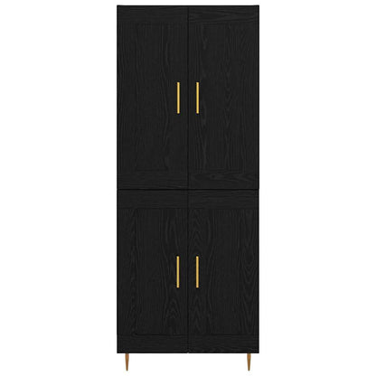 Vysoký Bufet Černý Dub 69,5 X 34 X 180 Cm Kompozitní Dřevo