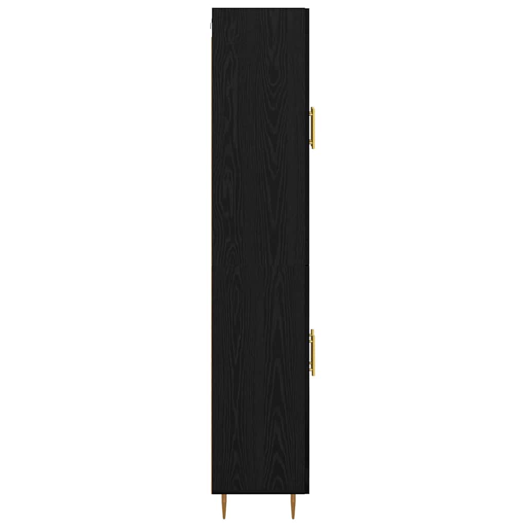 Vysoký Bufet Černý Dub 69,5 X 34 X 180 Cm Kompozitní Dřevo