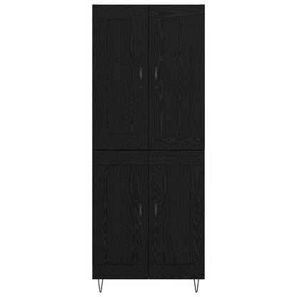 Vysoký Bufet Černý Dub 69,5 X 34 X 180 Cm Kompozitní Dřevo