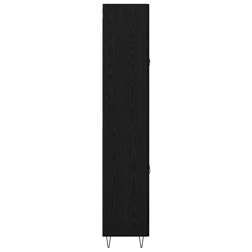 Vysoký Bufet Černý Dub 69,5 X 34 X 180 Cm Kompozitní Dřevo