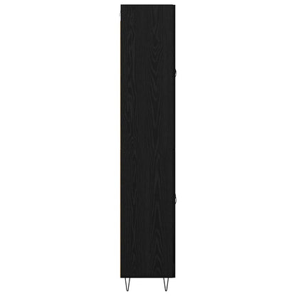 Vysoký Bufet Černý Dub 69,5 X 34 X 180 Cm Kompozitní Dřevo