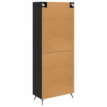 Vysoká Skříň S Policí 2 Ks Černý Dub 69,5 X 34 X 180 Cm