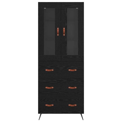 Vysoká Skříň S Policí 2 Ks Černý Dub 69,5 X 34 X 180 Cm