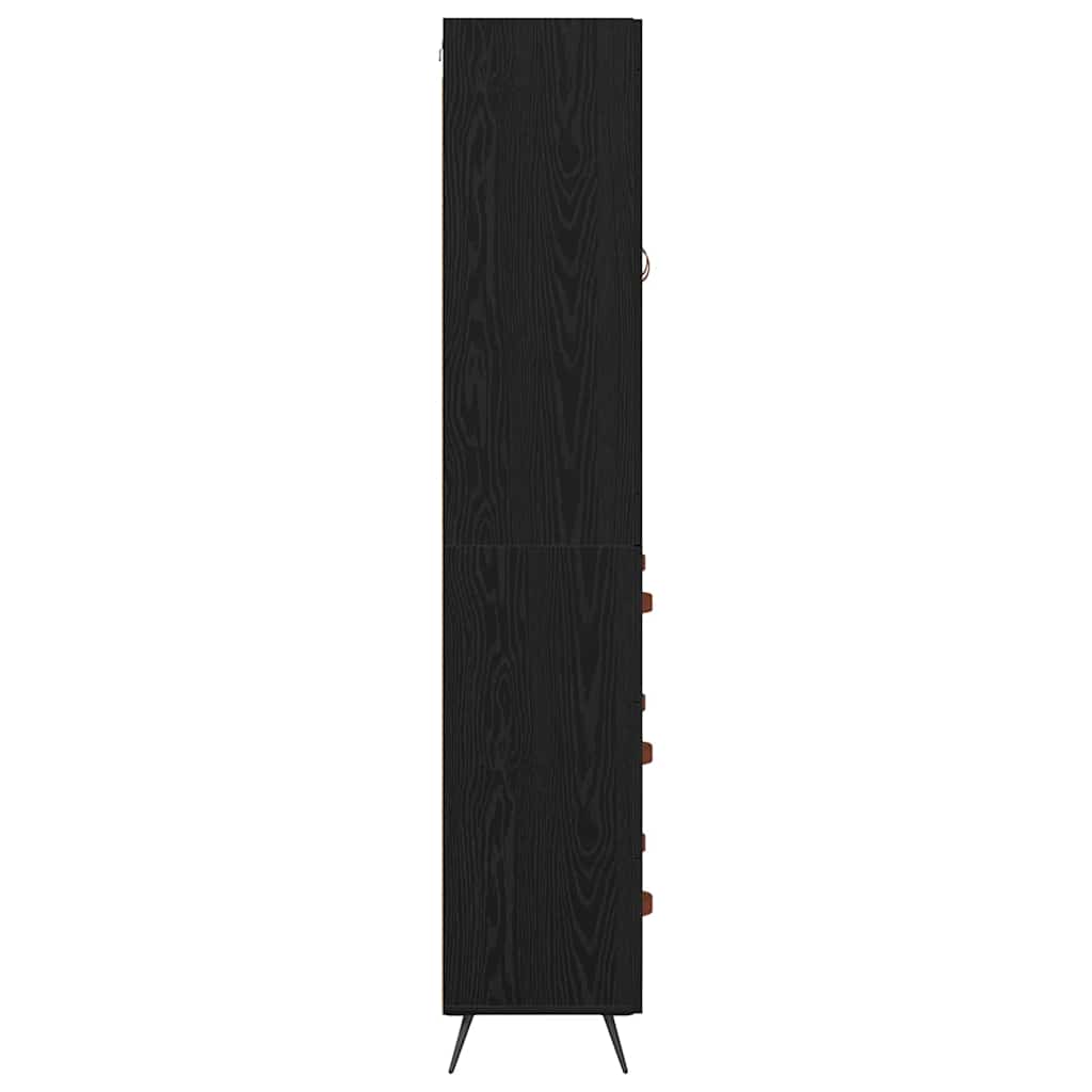 Vysoká Skříň S Policí 2 Ks Černý Dub 69,5 X 34 X 180 Cm