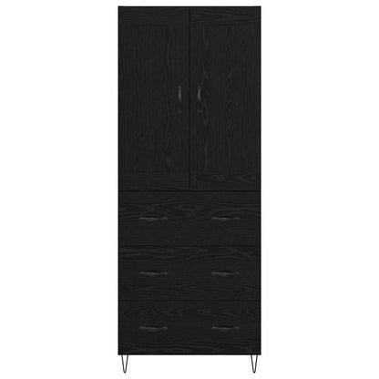 Vysoký Bufet Černý Dub 69,5 X 34 X 180 Cm Kompozitní Dřevo