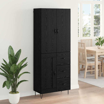 Vysoký Bufet 2 Ks Černý Dub 69,5 X 34 X 180 Cm Kompozitní Dřevo