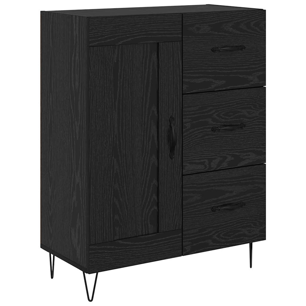 Vysoký Bufet 2 Ks Černý Dub 69,5 X 34 X 180 Cm Kompozitní Dřevo