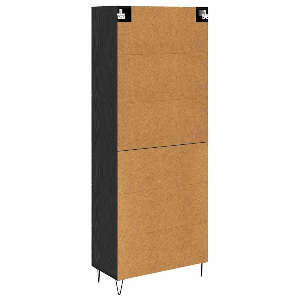 Vysoký Bufet 2 Ks Černý Dub 69,5 X 34 X 180 Cm Kompozitní Dřevo