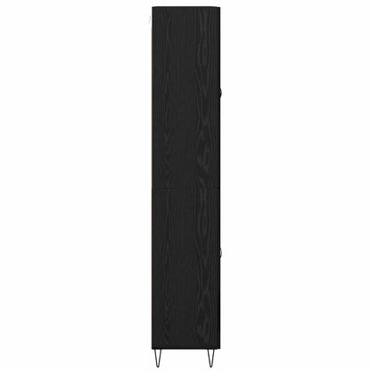 Vysoký Bufet 2 Ks Černý Dub 69,5 X 34 X 180 Cm Kompozitní Dřevo