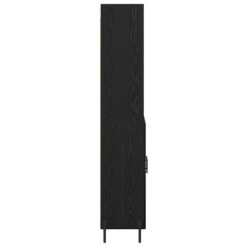 Vysoký Bufet Černý Dub 69,5 X 34 X 180 Cm Kompozitní Dřevo